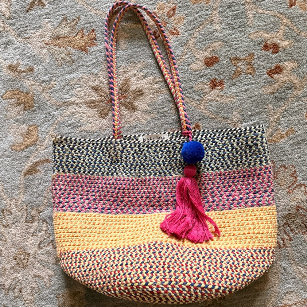 Hale Bob Boho Tote Bag - Colorful Striped - NWOT